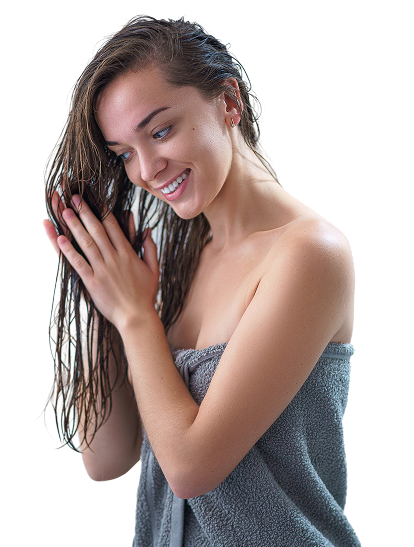 woman hair after shower